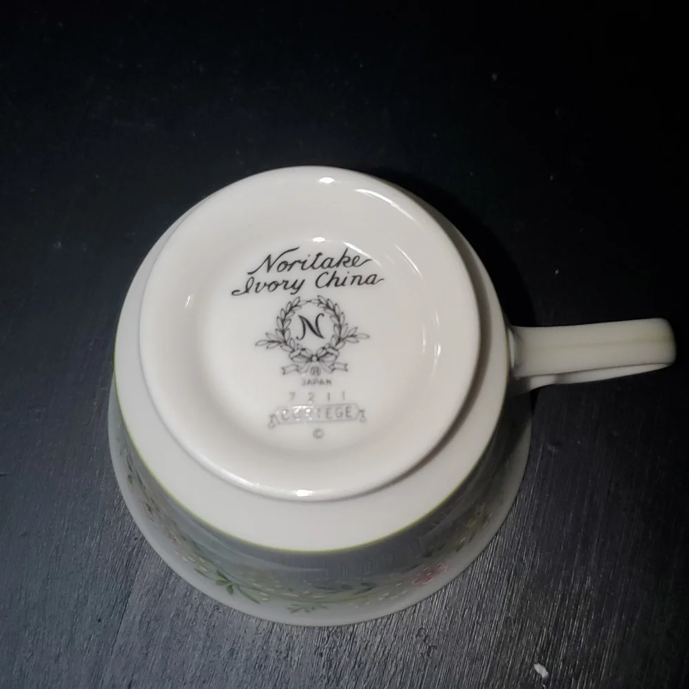 Vintage Noritake Cortege 7211 Footed Tea Cup  Ivory China Japan